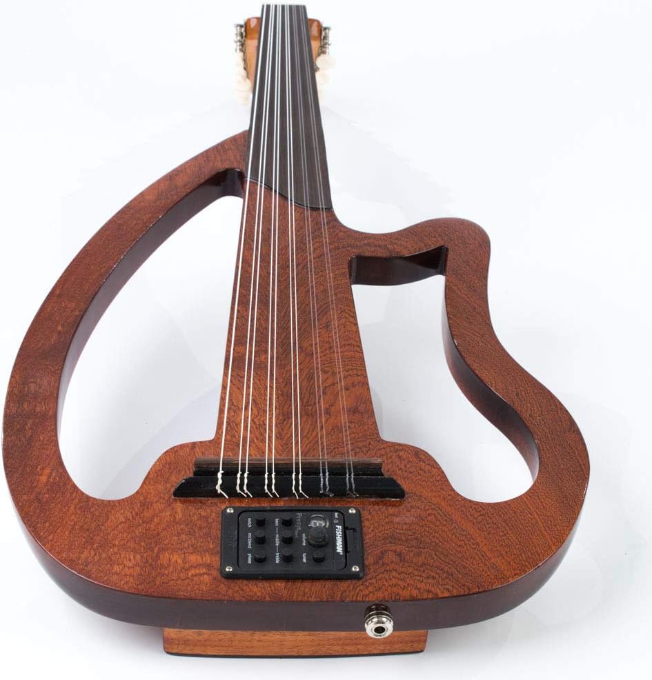 Electric Oud Silent Oud Mahogany, With Guitar Pegs, Electro Oud with Presys 301 Pickup, Soft case & Free Picks