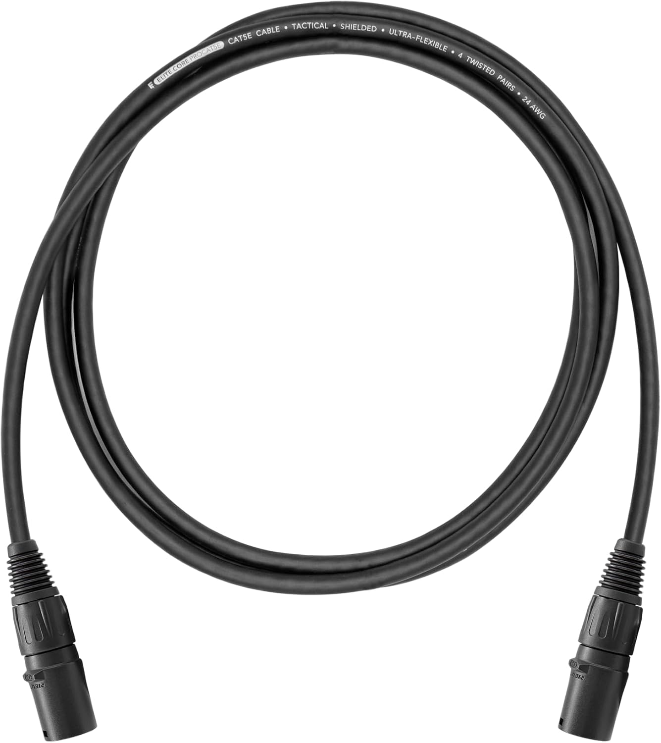 Elite Core PROCAT5E | Ultra-Flexible Shielded CAT5E | Tactical Ethernet Connectors | 150' ft, 150-ft (PROCAT5E-S-EE-150)