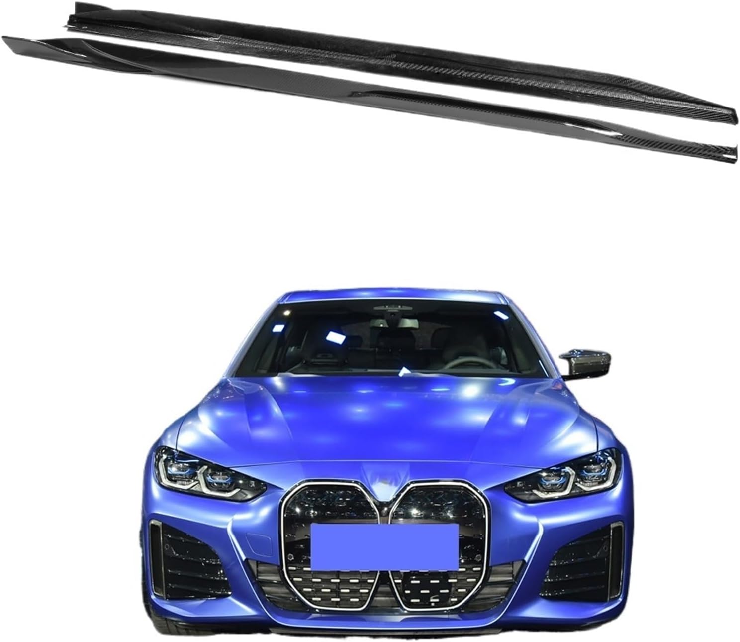 Side Sills Gloss, Compatible With 4 Series Electric Sedan I4 EDrive40 M50 2021-IN 1Pair Dry Carbon Side Skirt Replacement Car Accessories