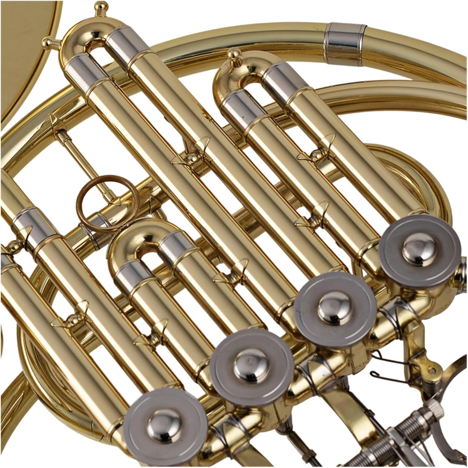 4 Key French Horn French Horn Lacquered Gold B Flat Four Key Single Row Professional Performance Instrument