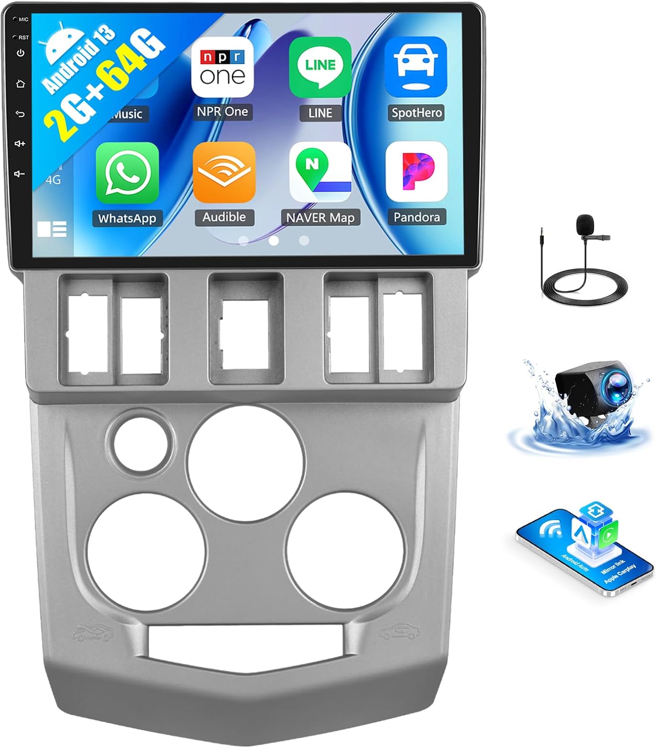 SIXWIN 2G+64G Android Car Stereo for Renault L90/logan 2004-2008 with Carplay Android Auto Mirror Link 9 inch Touchscreen with GPS Navigation WiFi 26UI Bluetooth FM Backup Camera