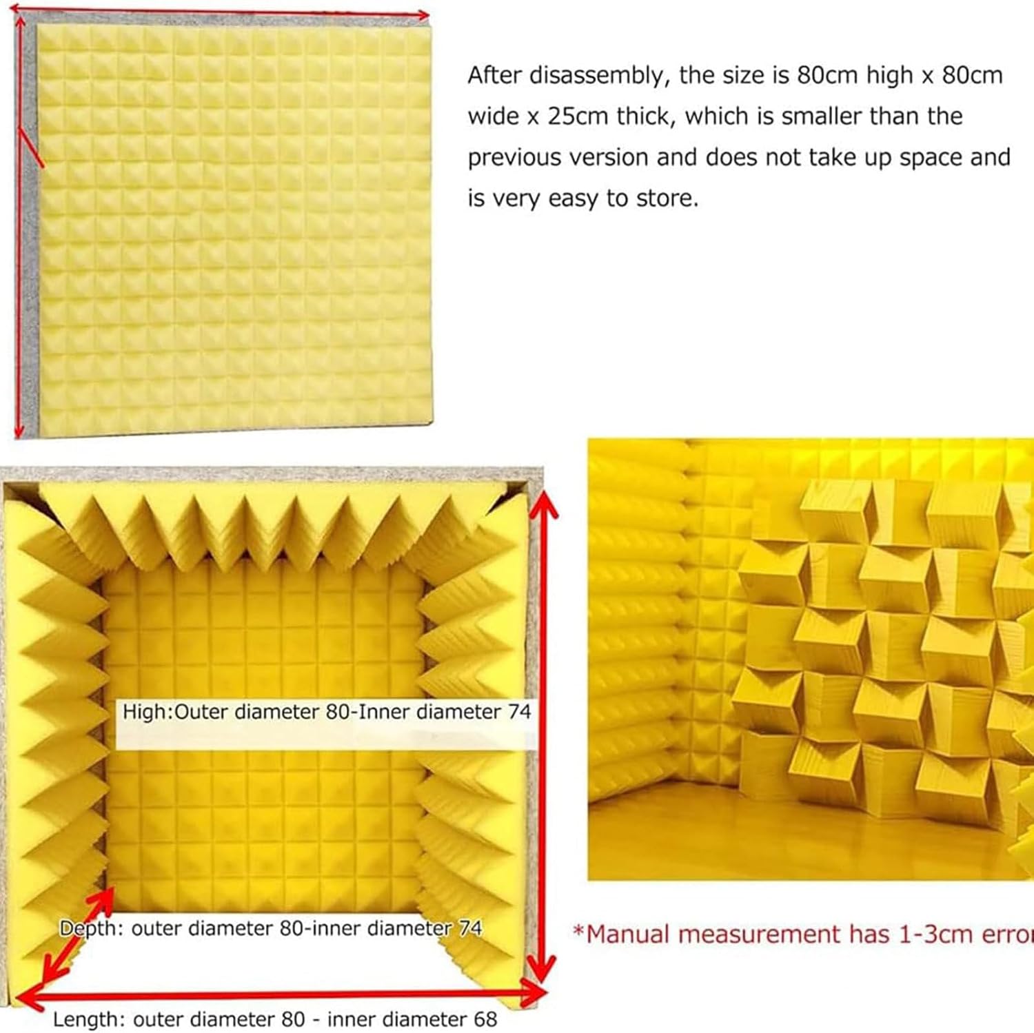 Soundproof Box High Density Foam Vocal Studio Portable Recording Studio Soundproof Studio Removable Microphone Recording Isolation Booth for Desktop,Purple