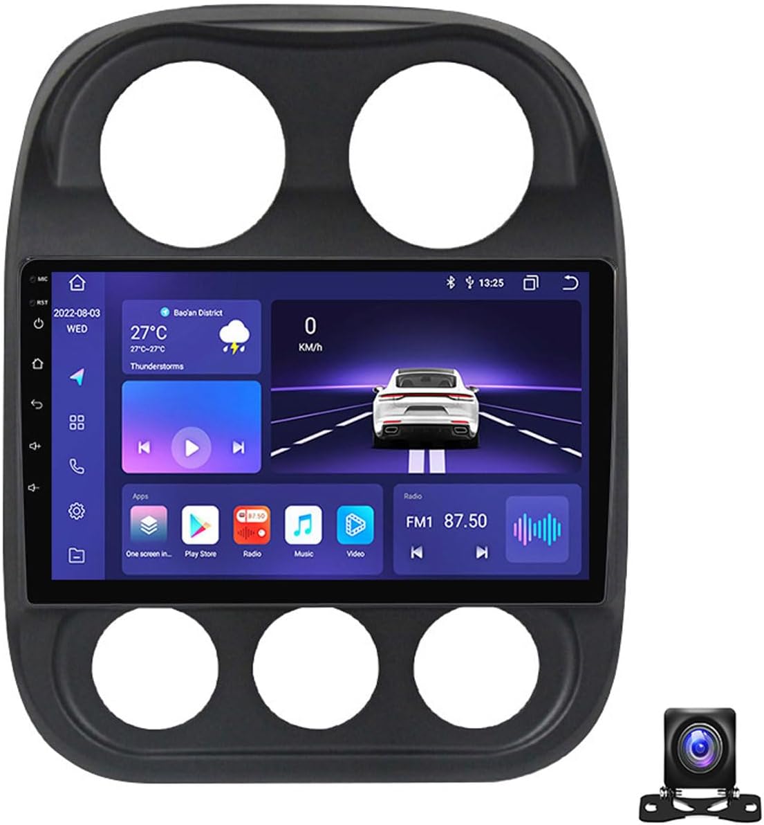 9 Inch Android 13 Car Radio Compatible with Jeep Compass 2010~2016 Bluetooth Car Stereo Compatible with Carplay Android Auto, Navigation, Steering Wheel Controls, Backup Camera,M600S 6G+128G