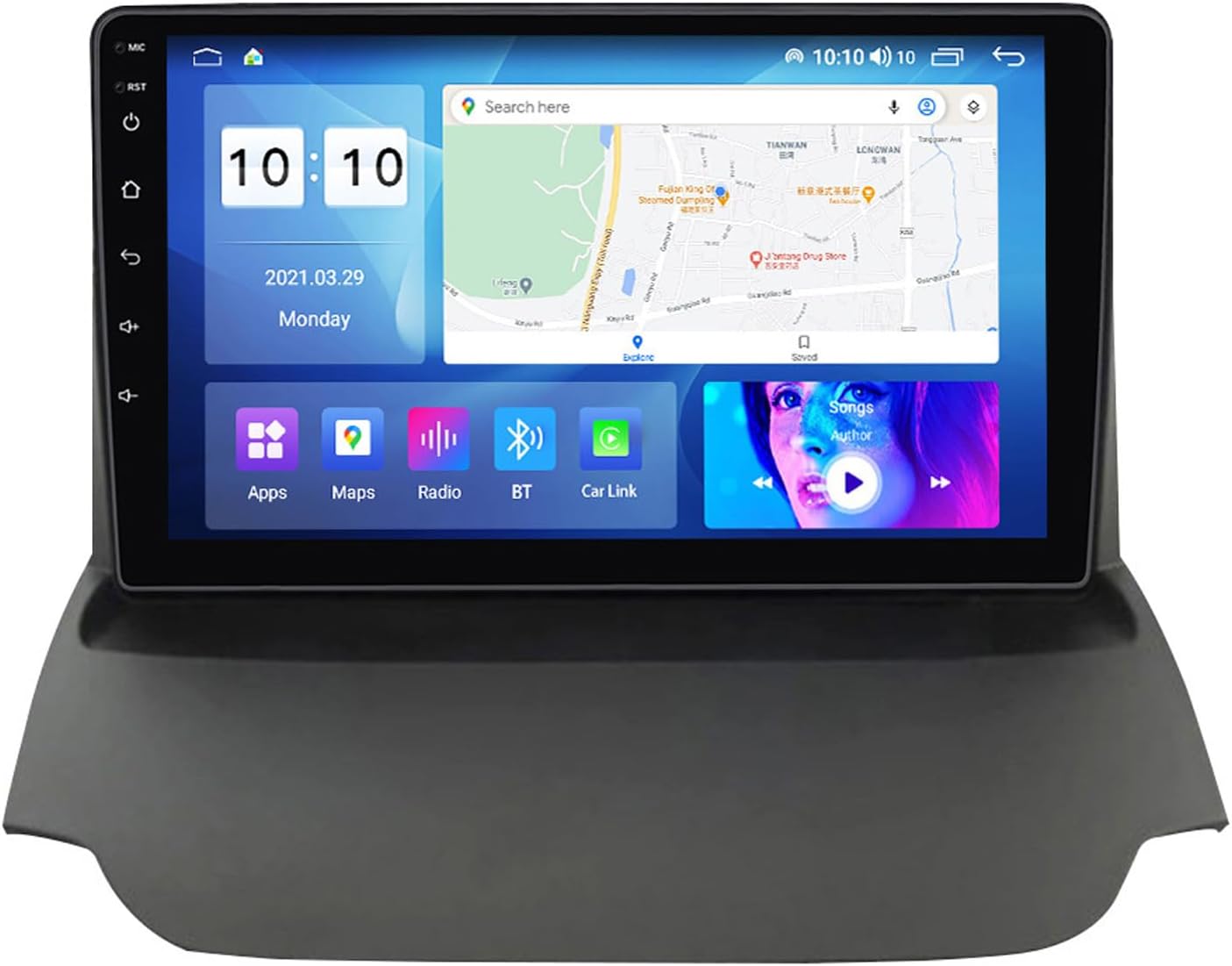 Android 12 Car Stereo Radio 9 inch Touch Screen Car Sat Nav Support 5G WiFi Bluetooth GPS Navigation DSP Carplay Cooling Fan for Ford Ecosport 2013-2017