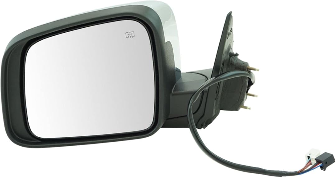 TRQ Driver Side Mirror Assembly Electric Adjustment Heated Memory Chrome Compatible with 2011-2022 Dodge Durango CH1320377