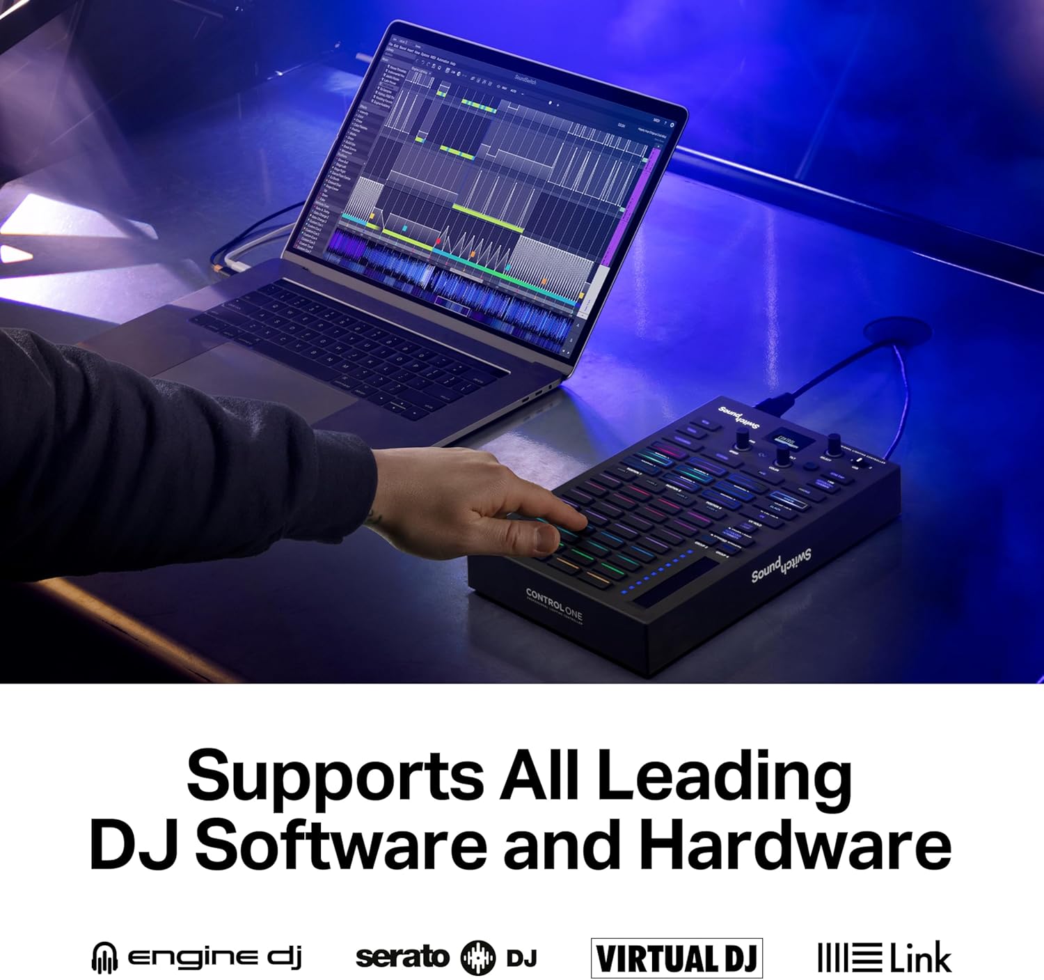 SoundSwitch Control One - Professional DMX DJ Lighting Controller with 3 Months SoundSwitch Software Access and DMX Lights and Phillips Hue Support