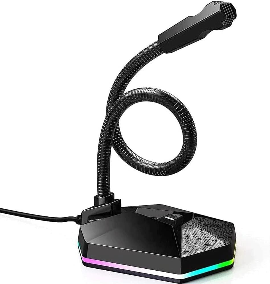 USB Microphone,Plug&Play Condenser, PC, Laptop, Mac, Mic LED Indicator -360 Gooseneck Design HD Sound Card Noise Reduction Microphone