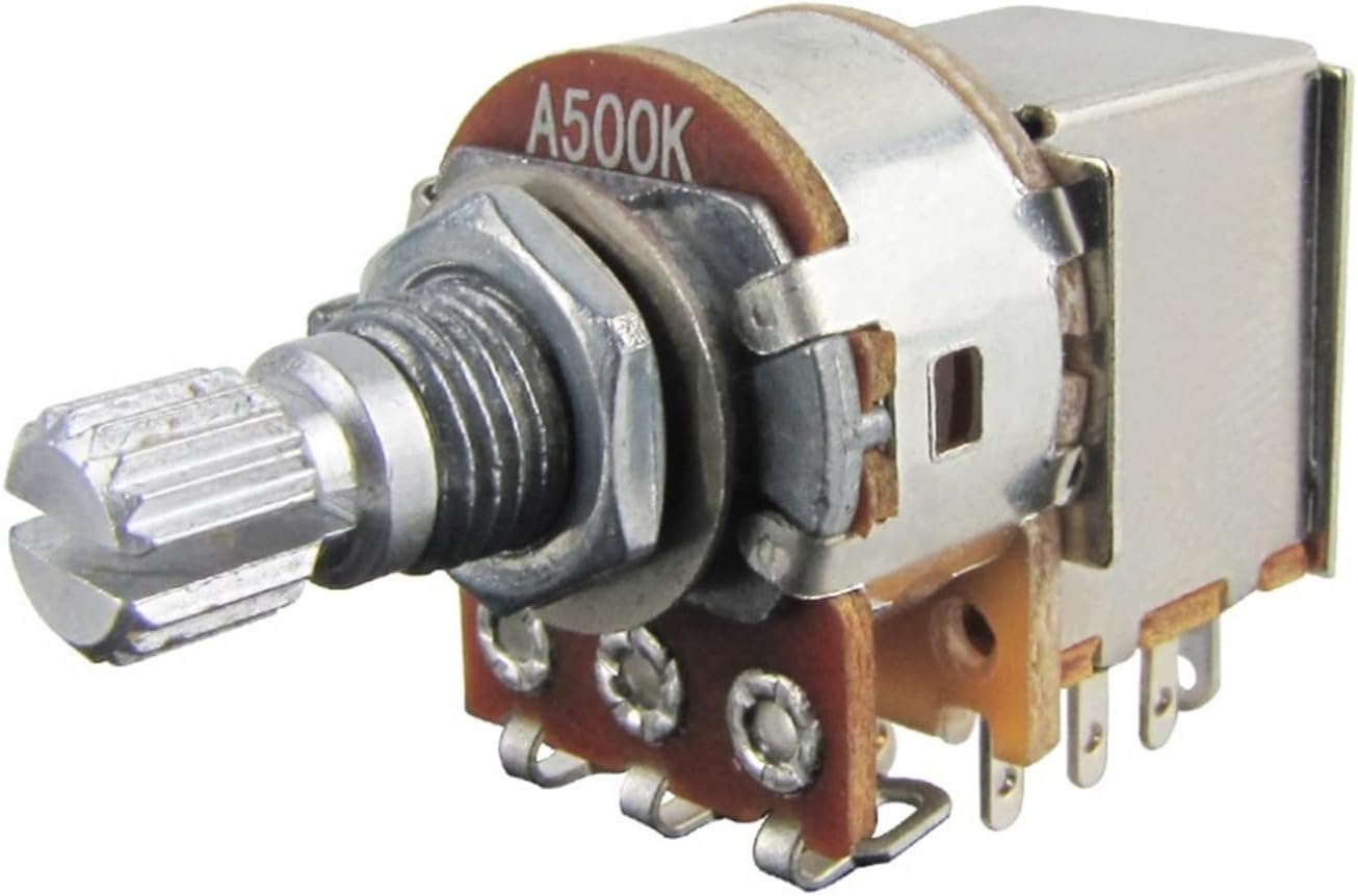 KESHUO 20pcs Push Pull Converter Control Potentiometers Audio Taper A500K Short Split Shaft for Electric Bass Guitar Guitar Kit Accessories