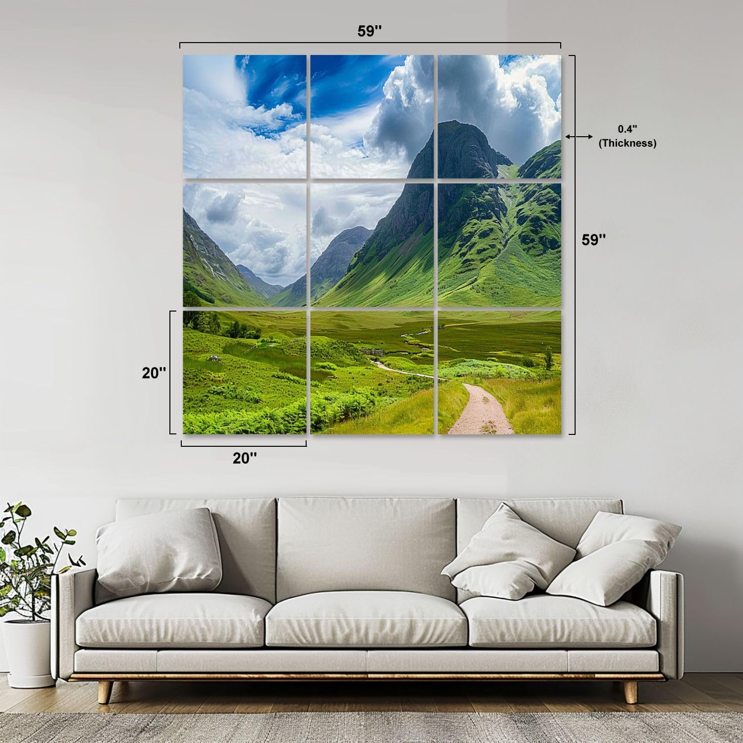 Art Acoustic Panels Self Adhesive scottish highlands scotlands pictures 9 Packs Decorative Soundproof Wall Panels Large Sound Absorbing Panels for Home Office 60