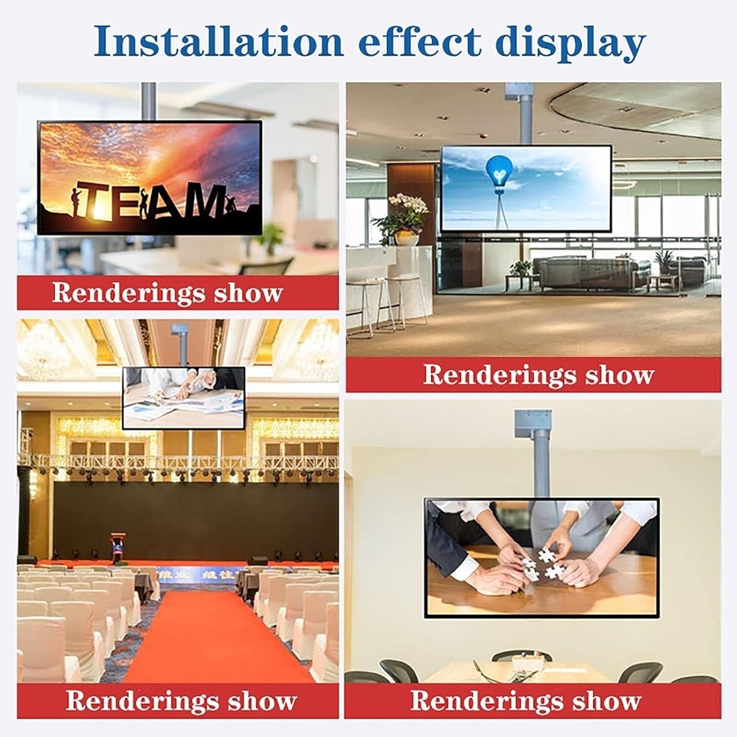 360° Manual Rotation TV Lift - Adjustable Ceiling TV Mount Bracket - Fits 26-70 Inch LED Screen TVs, TV Wall Mount, Motorized Riser Mount with Remote Control, Motorized C