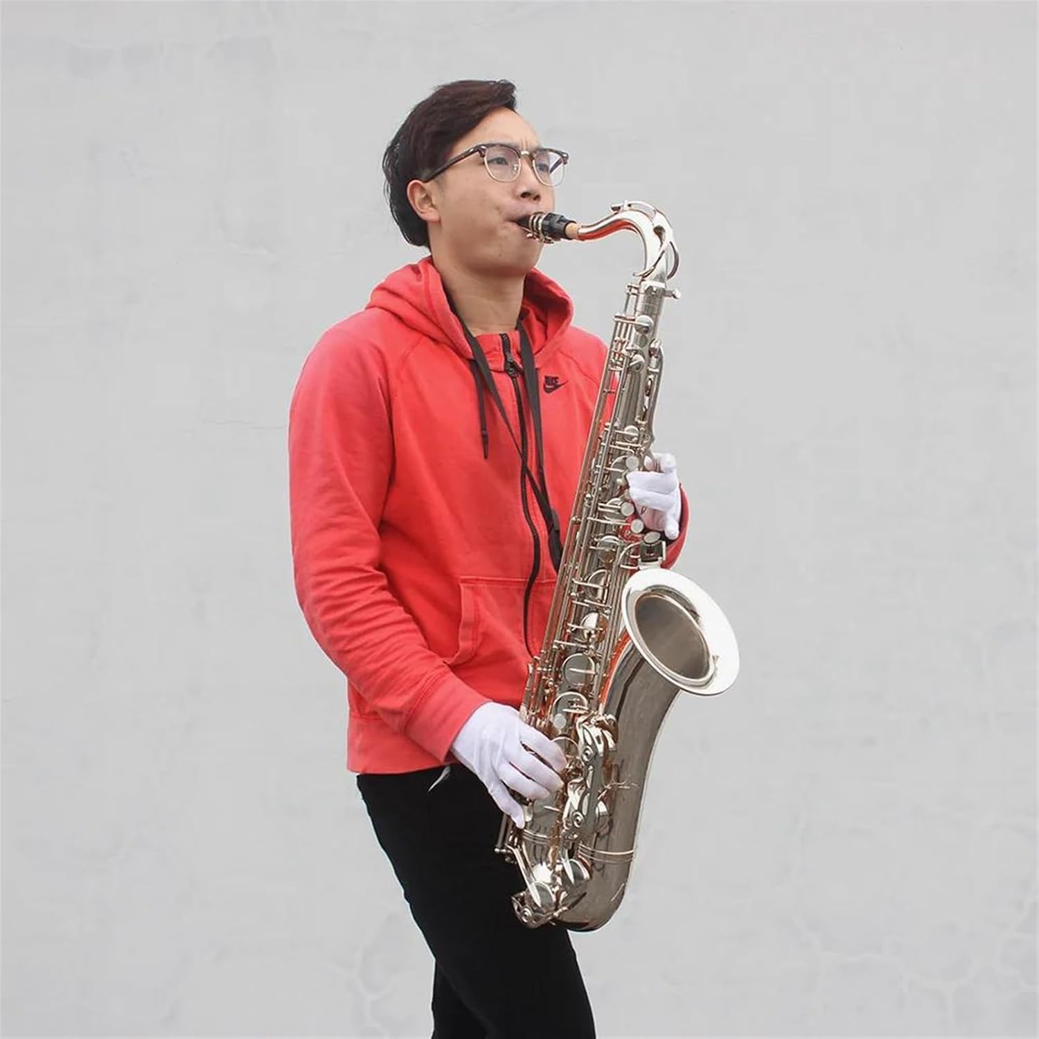 Silvery Tenor Saxophone Brass Saxophone Music Instrument Professional Woodwind Instrument With Accessories