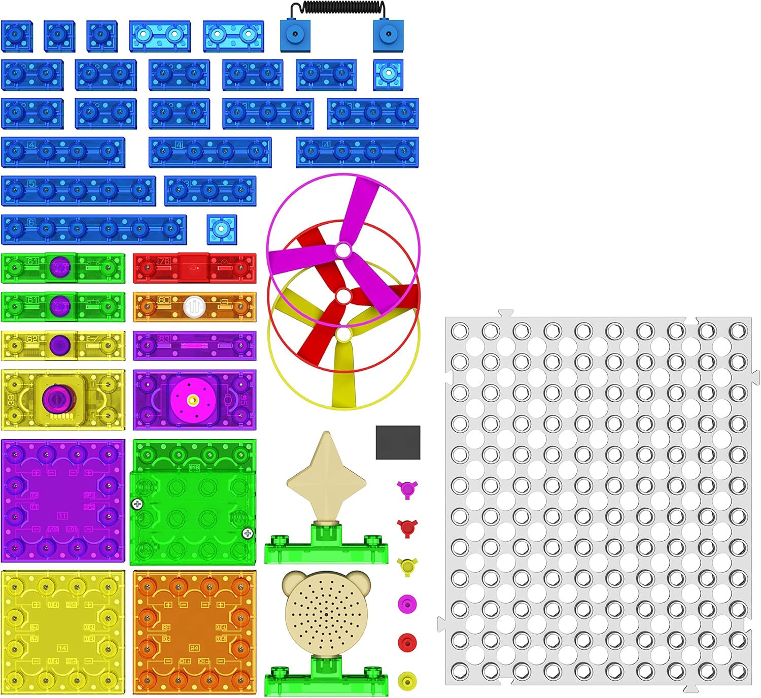 E-BLOX Building Blocks Circuit Kit 120 Projects, Build Your Own Sound Machine & Radio, Build Real Working FM Radio & Listen to Favorite Station, 8+