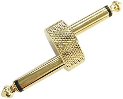 Davitu Electrical Equipments Supplies - 100pcs/lot Guitar Connector 6.35mm Male to Male Mono Adapter Z Type Audio Coupler Guitar Effect Pedals Board Accessories - (Color: Gold Plated)