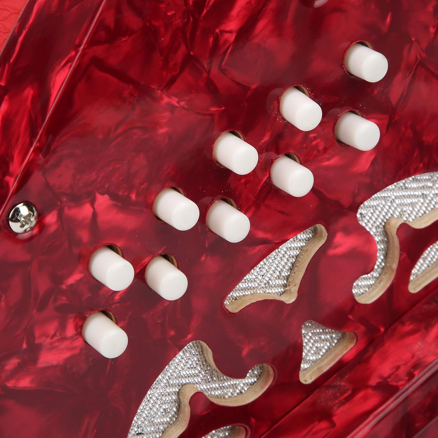 Accordion Concertina Accordion 20 Hexagonal Accordion Musical Instrument Supplies Professional Accordion for Adults Portable Accordion with Adjustable(Red)