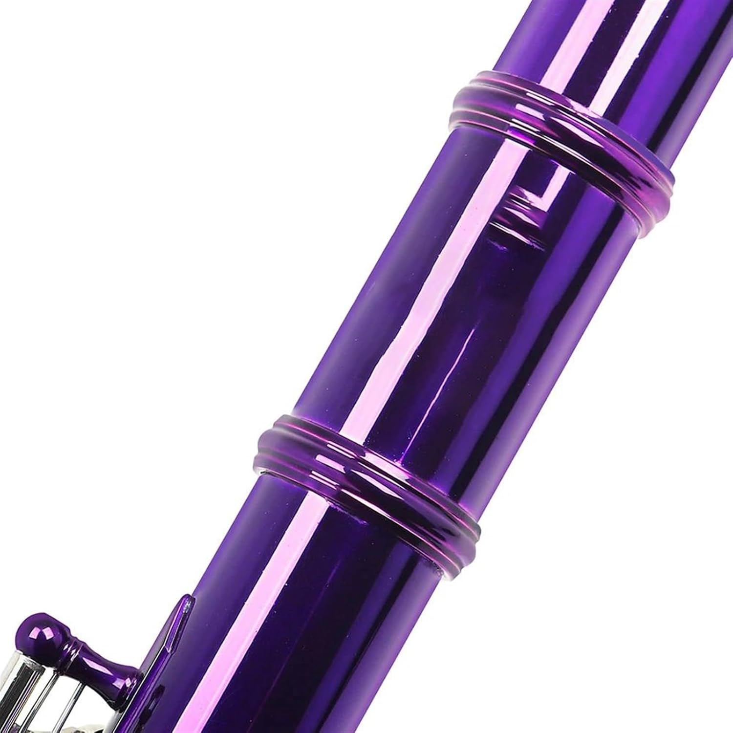 Purple 16 Holes C Tone Flute With E Key Woodwind Instrument Closed Key Cupronickel Tube With Padded Bag