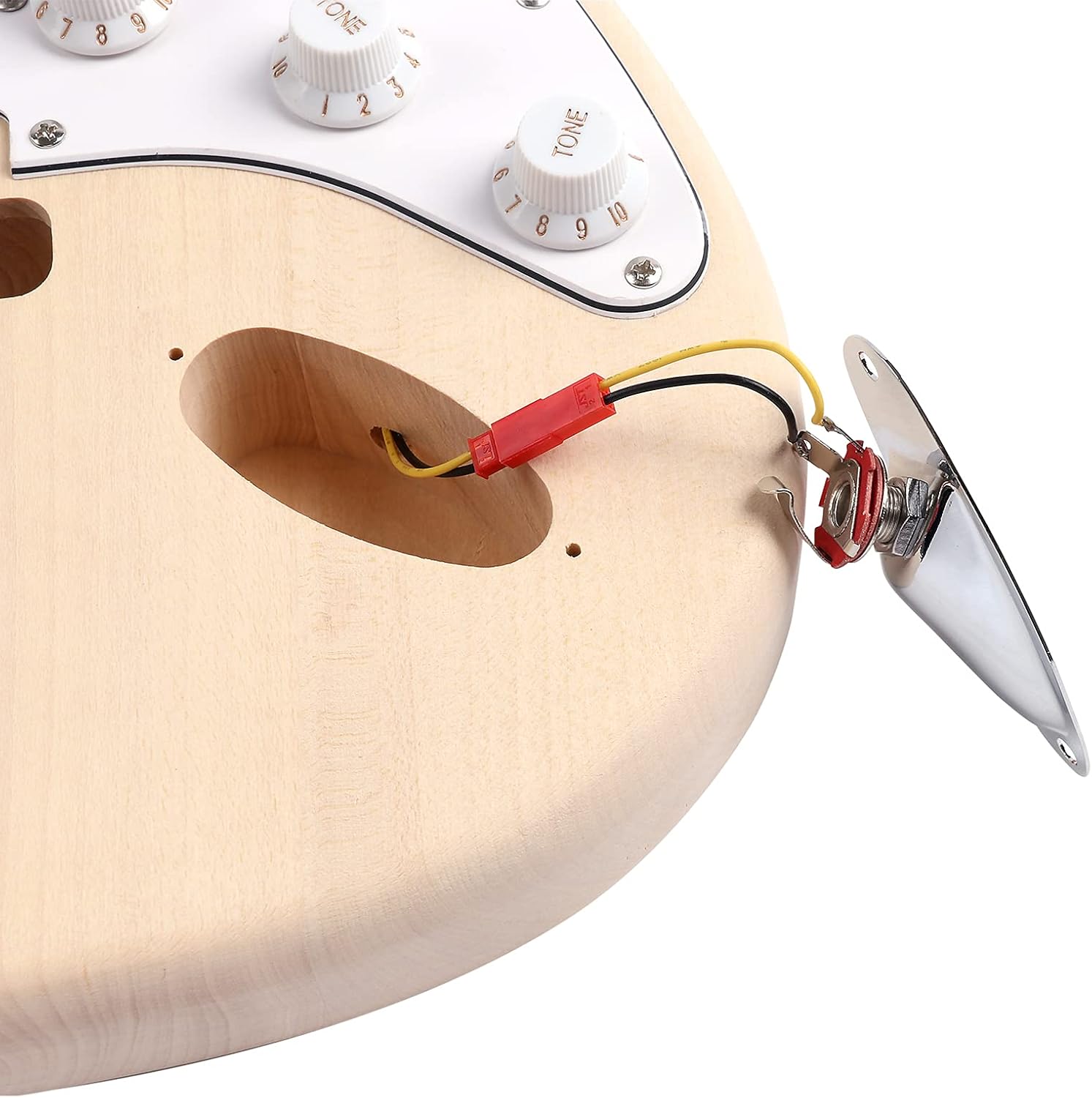 DIY Electric Guitar Kit Beginner Kits 6 String Right Handed with Basswood Body Maple Neck Poplar Laminated Fingerboard Build Your Own Guitar.