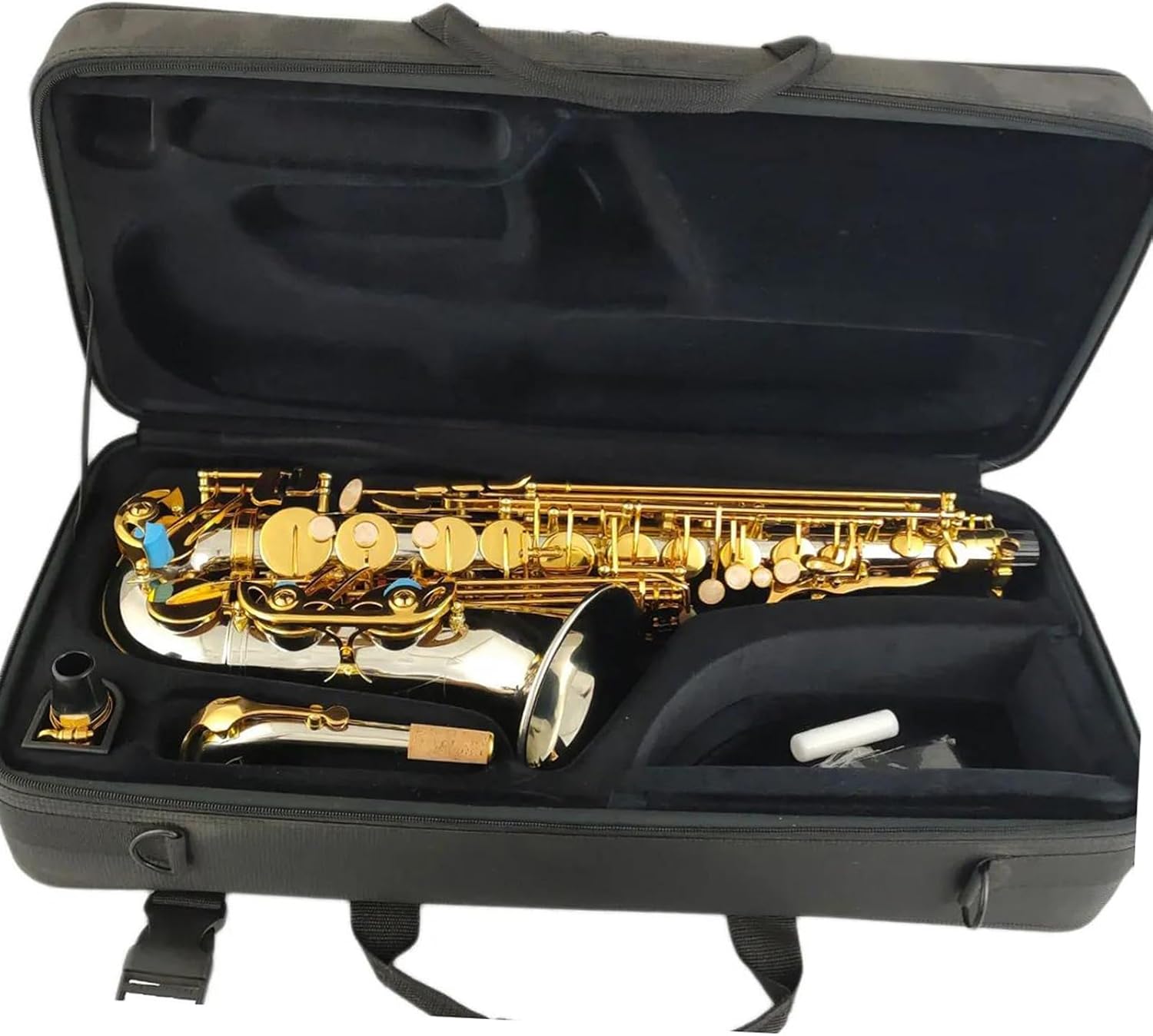E-Flat Eb Alto Saxophone Gold Keys Cupronickel With Case Wind Music Instrument