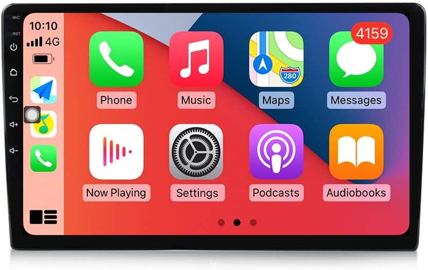 FelloStar 10 Inch Android 11 Head Unit Car Stereo Compatible with Carplay and Android Auto+4G SM Card Slot/WiFi+GPS+BT, Double Din Car Radio Full AV Output(8Core,2+32G)