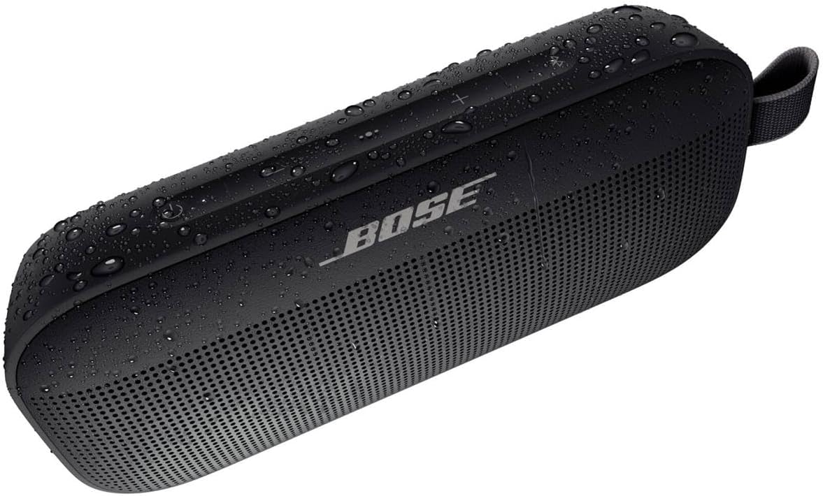 Bose SoundLink Flex Bluetooth Speaker, Portable with Microphone, Wireless Waterproof Speaker for Travel, Outdoor and Pool Use with Slinger Hard Travel Case & USB Plug (Black)