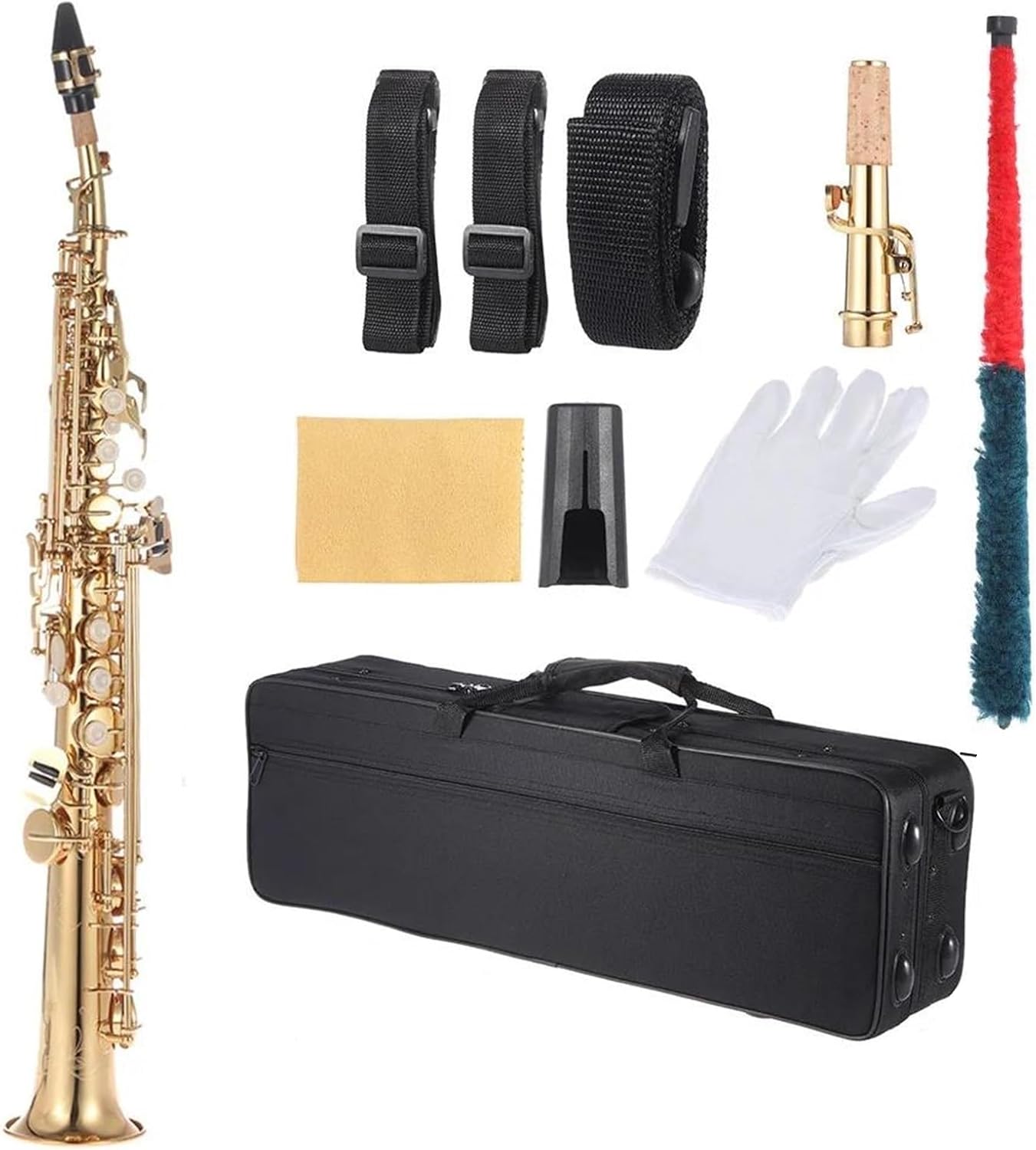 Saxophone Straight Soprano Saxophone Bb Key Woodwind Instrument(1)
