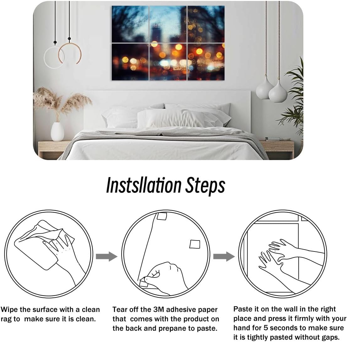 6 Pack Art Acoustic Panels City center night street bokeh missed focus Sound Absorbing Panel 48