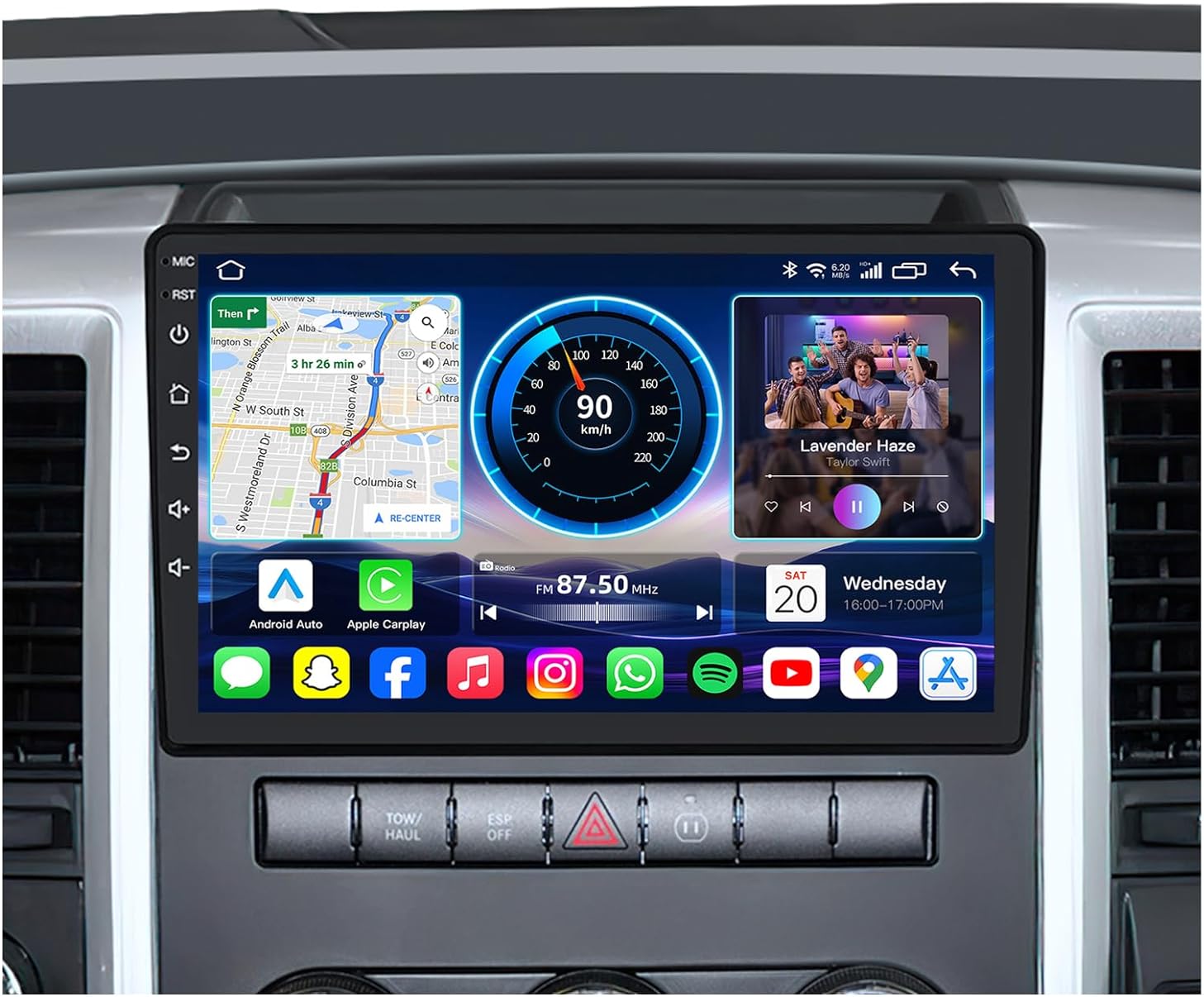 4Core + 64G ROM Car Radio Stereo for Dodge RAM 1500 2500 3500 2009 2010 2011 2012: 10.2