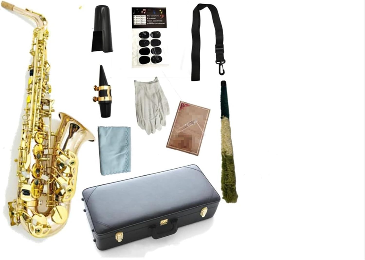 VBDEFRT Woodwind Instruments Alto Saxophone Eb Copper Sax Professional Musical Instrument With Case Accessories Set (Color : Army green)