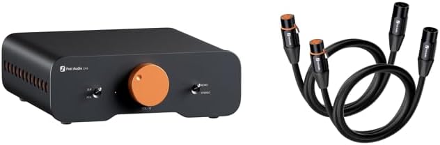 Fosi Audio ZA3 Balanced Stereo Amplifier Home Audio Component Mini 2 Channel Mono Amp and XLR Cable 4ft, 2 Pack Cables for Amplifier DAC Preamp Microphone