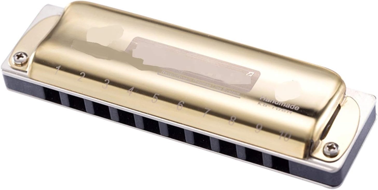 SUOFEILAIMU Diatonic 10 Holes Blues Harp Key of C/D/E/FG/A/Bb Musical Instrument Harp Golden Mouth Organ (Color : Key of B)