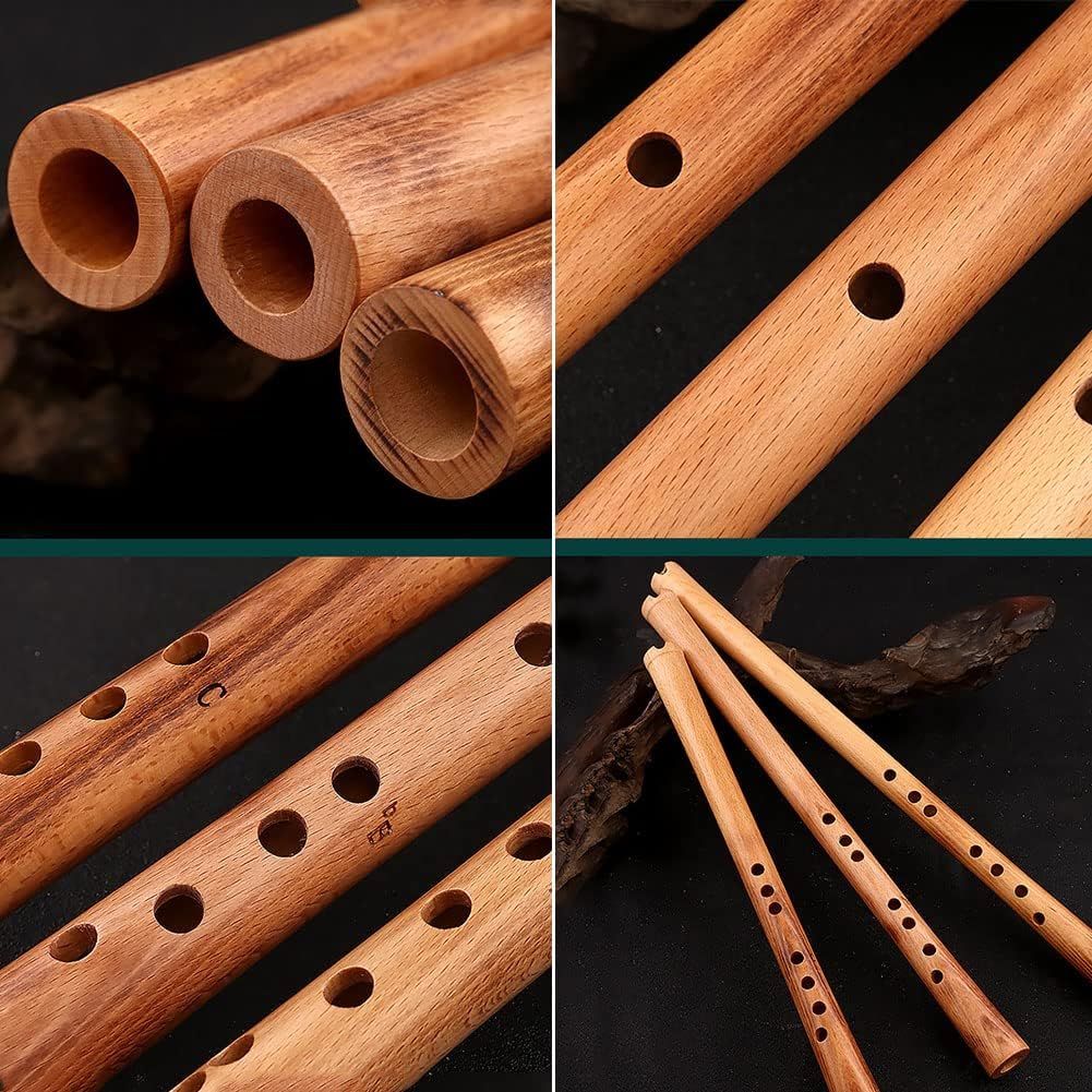 A Small Hole Pitch Beech Shakuhachi, There are Three Tones of A, B Flat, and C to Choose from, Chinese Traditional Folk Musical Instrument,B Flat