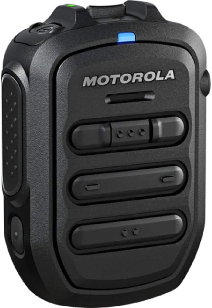 WM500 Bluetooth Remote Speaker Microphone Kit# PMMN4127 which Includes USB Charging Cable - Compatible with TLK100 & TLK150 PoC Two Way Radios - by Motorola Solutions
