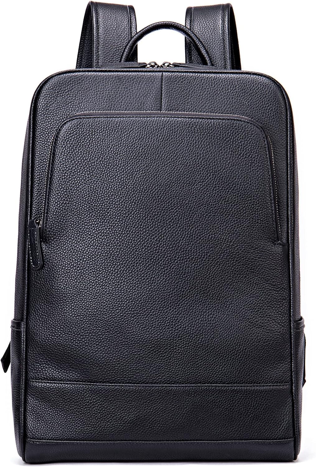 Genuine Leather Backpack for Men Travel Laptop Bag Casual Daypack Business Briefcase Durable Work Bag Gift Box (Black)