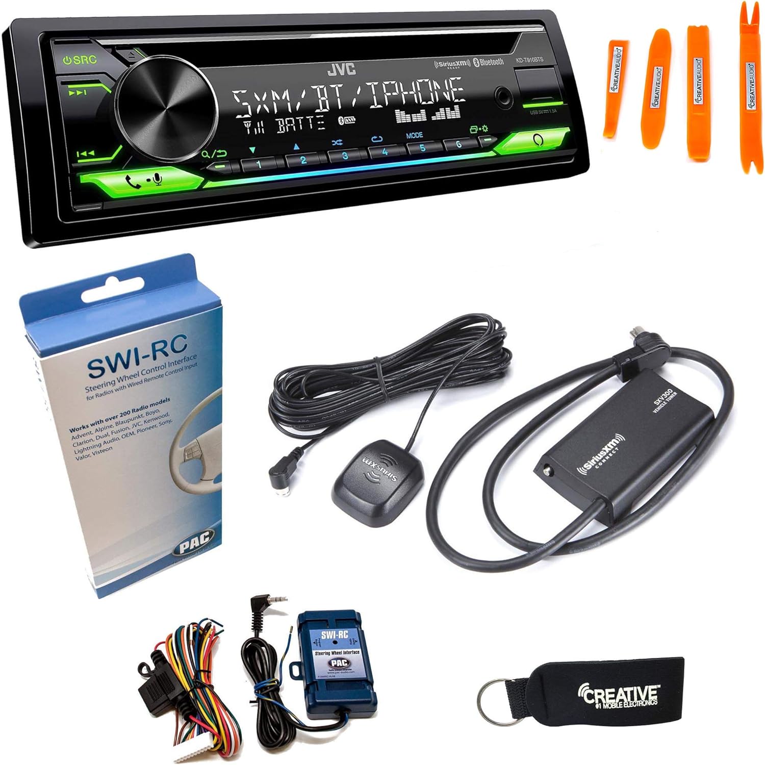 JVC KD-T910BTS - CD Receiver w/Bluetooth, USB, Amazon Alexa + SirusXM Radio Tuner & Swi-RC Control Interface