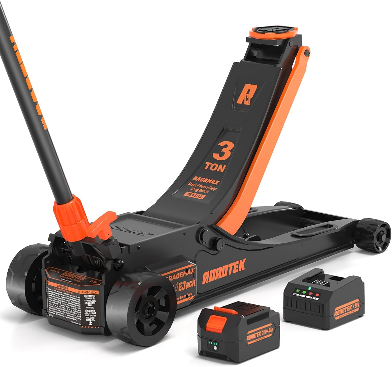 3 Ton Electric Floor Jack, Low Profile Jack for Quickly Car Lift, Hydraulic Service Jack, 6000 lbs Capacity. Lifting Range 3-3/8