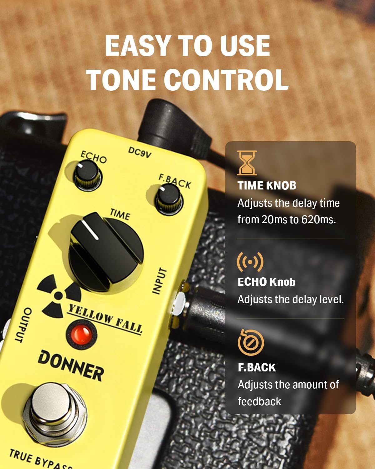 Donner Tuner Pedal and Delay Guitar Pedal
