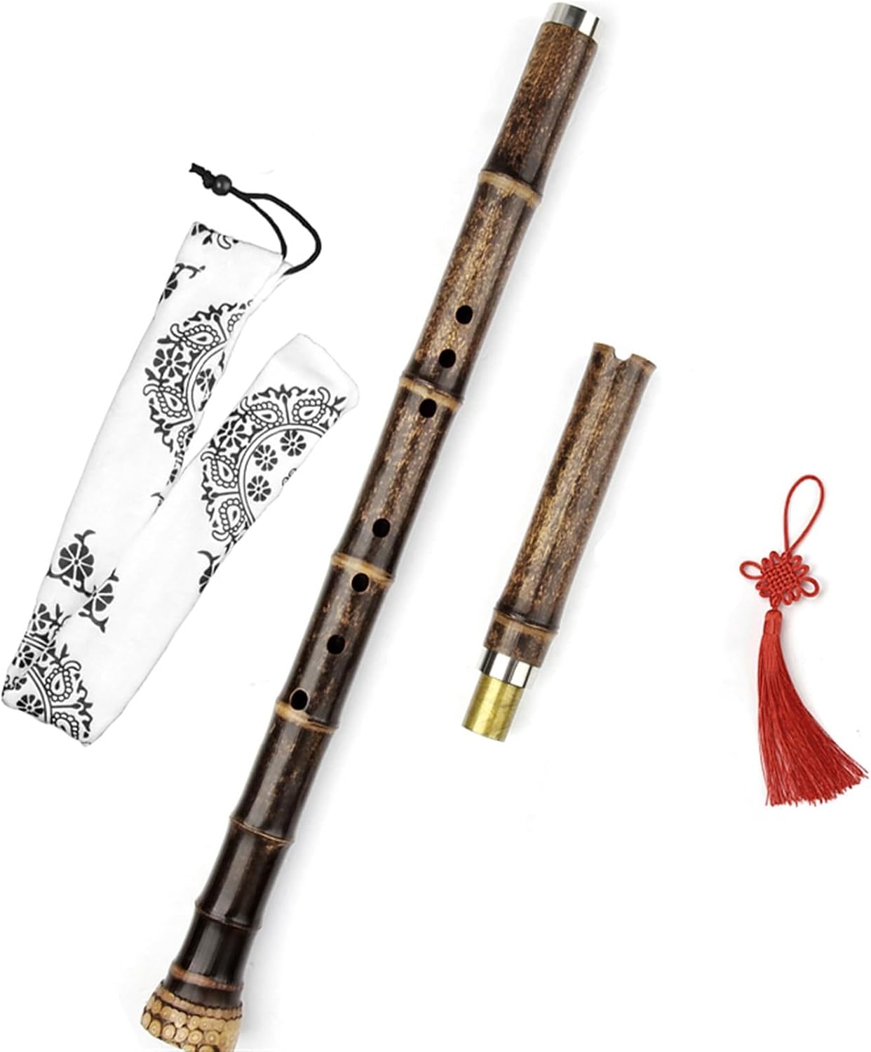 Flute Chinese Bamboo Flute Traditional Woodwind Musical Instrument Vertical Bambu Flauta In G/F Key Beginners Bamboo Flute (Color : F Key)