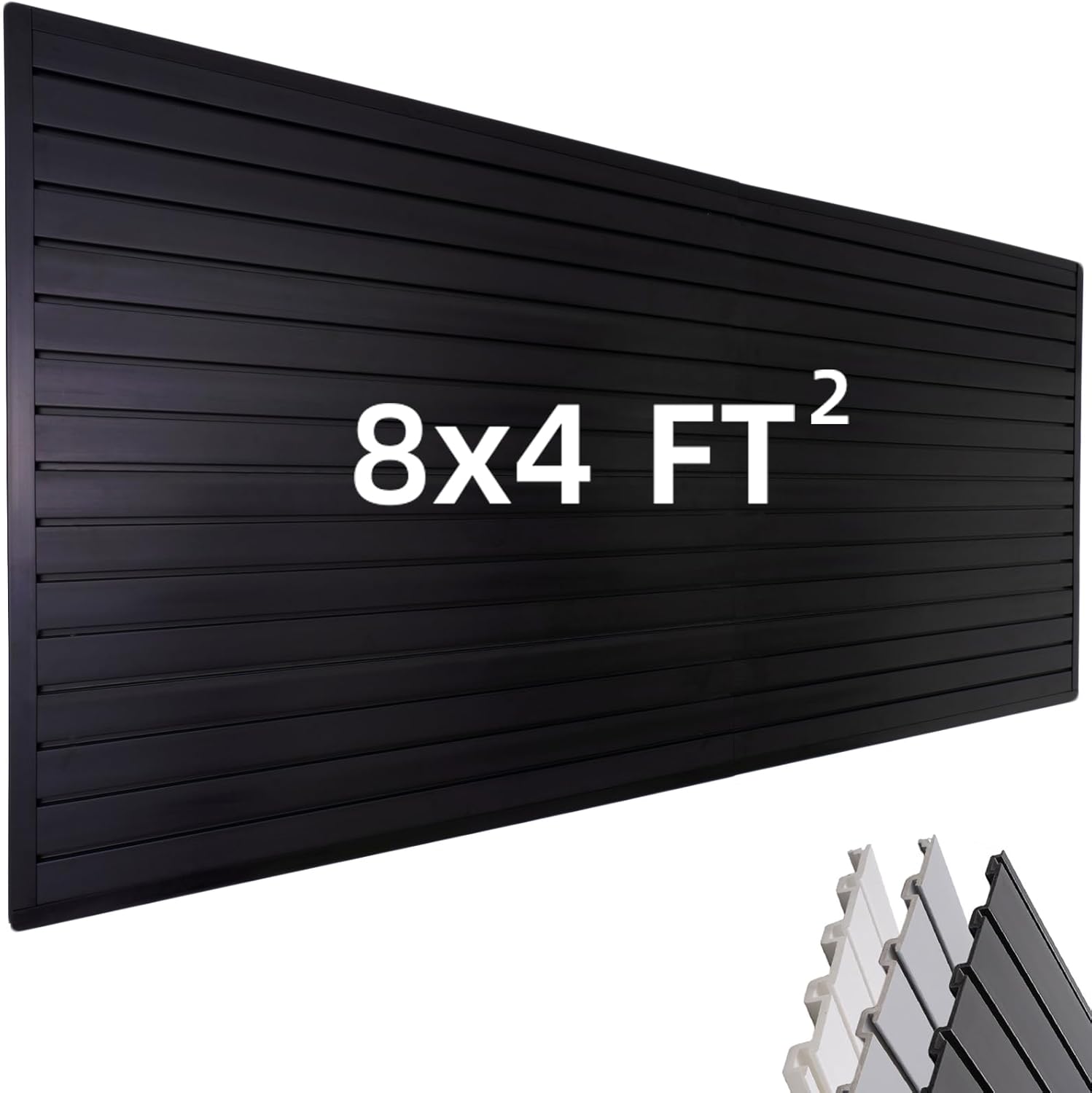 Slat Wall Paneling Garage Wall Organizer, Black Slatwall Panels 4'x8' Garage Tool Organizer Wall Mount Garage Slat Wall Storage Systems, Slat Board PVC Wall Panels Garage Storage Organization Product