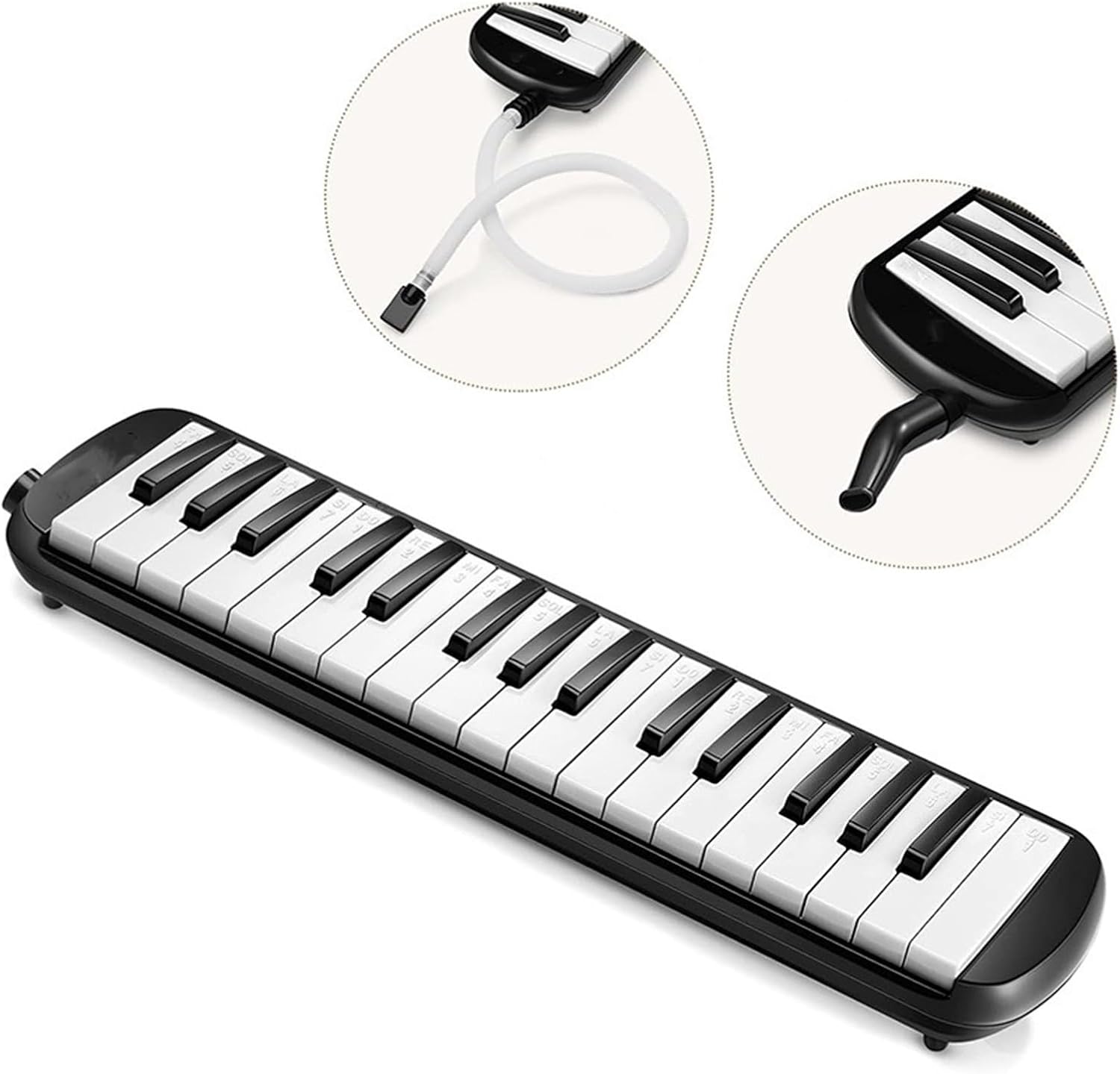 Melodica Professional Melodica Children Beginner with Double Tubes 32 Keys Musical Keyboard with Bag(Red)