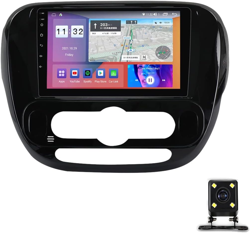 Double Din Car Stereo with Bluetooth, Carplay, Android Auto, Steering Wheel Controls, Backup Camera, 9 Inch Touch Screen, FM Car Radio Receiver for KIA Soul 2013-2019