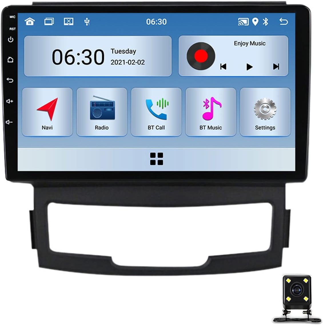 Double Din Car Navigation Stereo 9 Inch Car Radio Touch Screen MP5 Player for SsangYong Korando 2010~2013 with GPS/Bluetooth/WiFi/USB/FM Radio/Mirror Link/Carplay/Auto