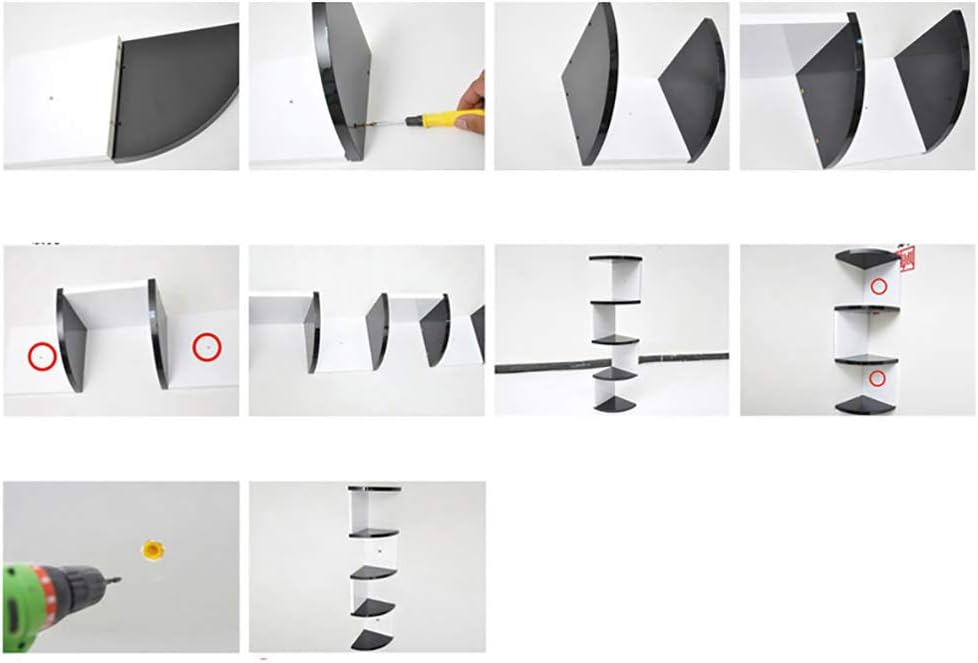 Floating Corner Shelves with Zigzag Design, 5 Tier Wood Wall Shelf Bookshelf Wall Mount Wine Rack for Kitchen Bathroom-b 26cm(10inch) (B 26cm(10inch))