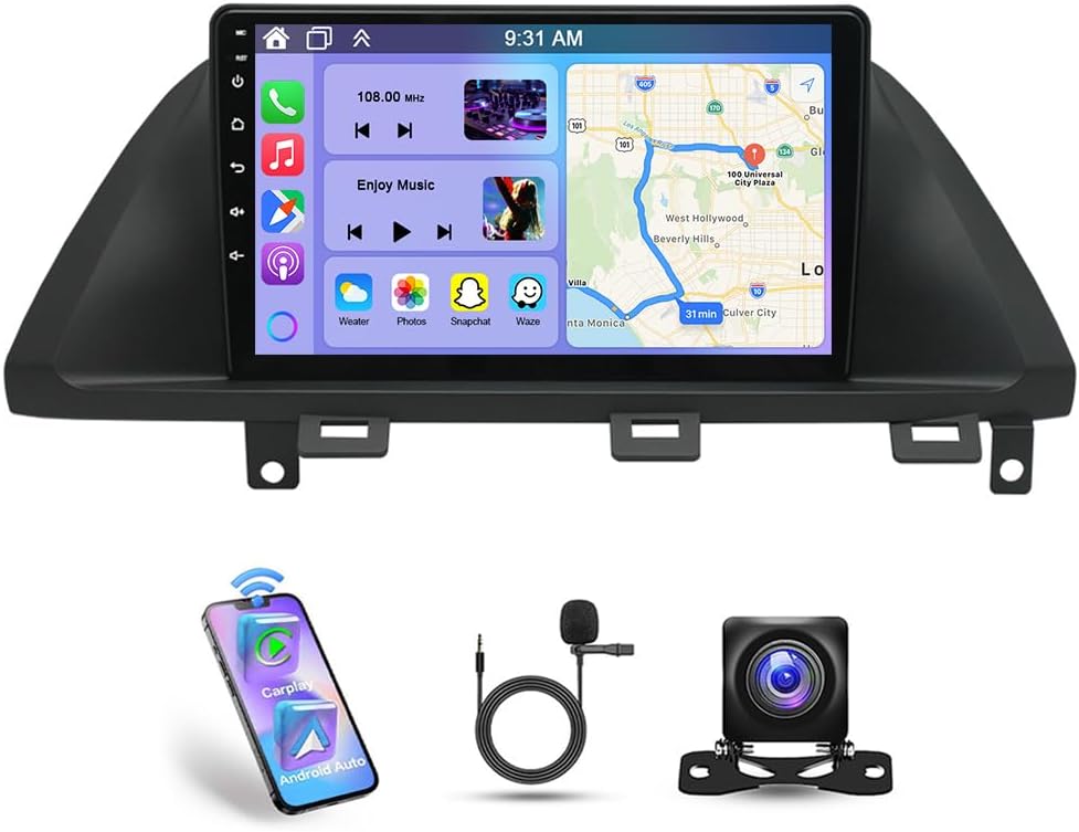 4G+64G Car Stereo for Honda Odyssey 2005-2010 w/Wireless Carplay Android Auto, 10