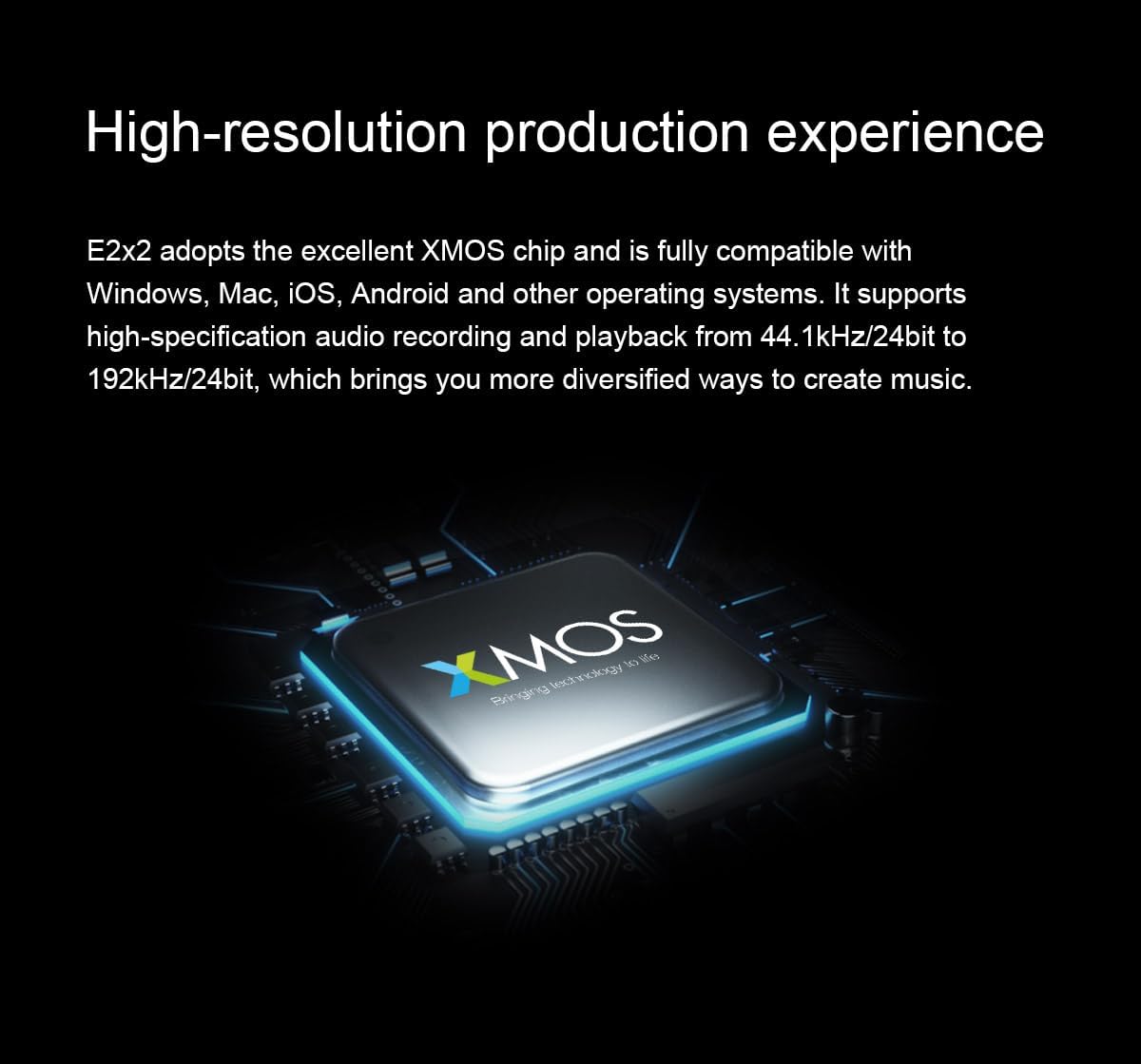 TOPPING E2X2 USB Audio Interface - High-Performance Mixer & Recording Interface for PC, Mac, iPhone & Android - Ultra-Linear Preamp, 48V Phantom Power, Low Noise, Real-Time Monitoring (White)