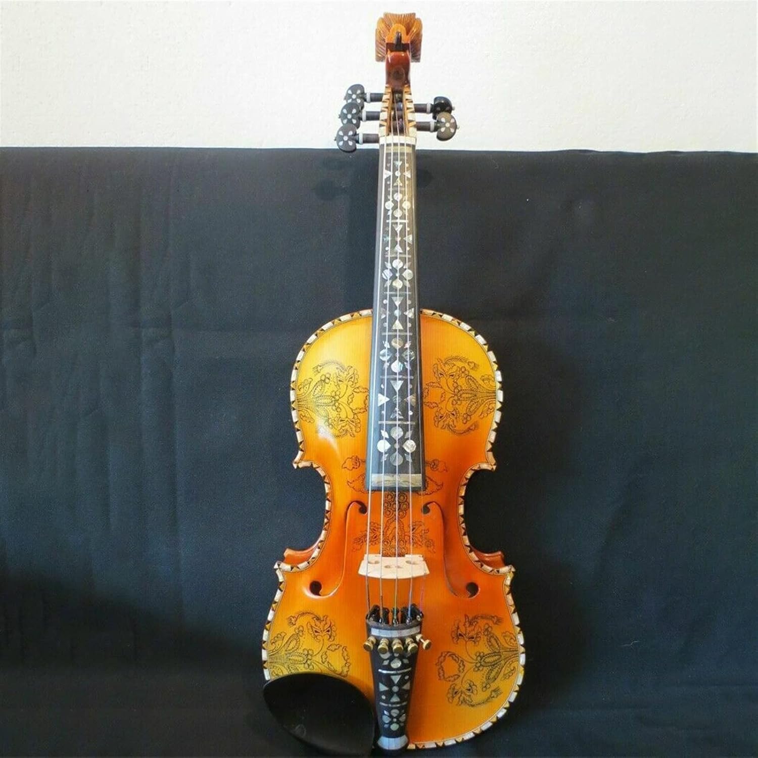 TSTS Wonderful Handcarved 5 Strings 4/4 Violin Musical Instrument Ebony Accessories Fingerboard Stringed Instrument Adults Violins