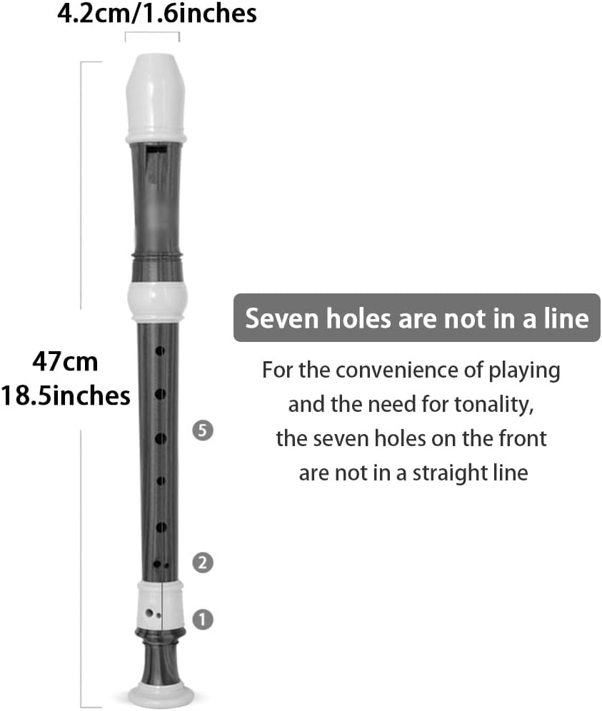 Recorders 8 Hole Soprano Recorder for Beginners, Professional Playing Baroque Recorder, C Key Long Wind Instruments, with Storage Bag + Cleaning Stick (Color : Reddish Brown, Size : Baroque)