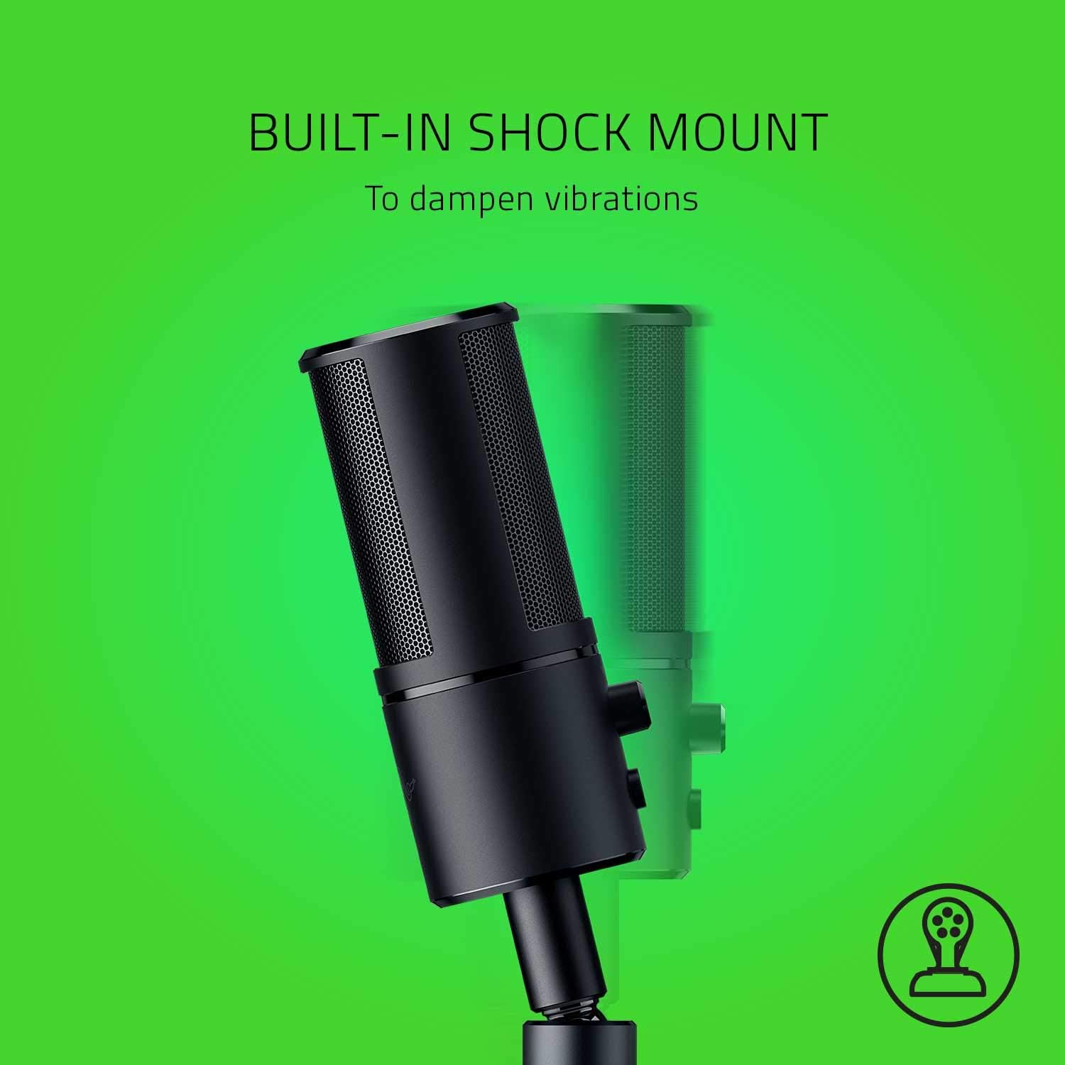 Razer Seiren Emote Streaming Microphone: 8-bit Emoticon LED Display, Stream Reactive Emoticons, Hypercardioid Condenser Mic, Built-in Shock Mount, Height & Angle Adjustable Stand, Classic Black