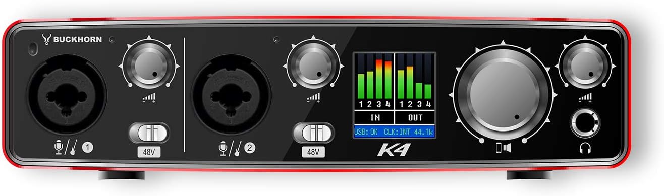 K4 audio interface with smart device compatibility suitable for live streaming