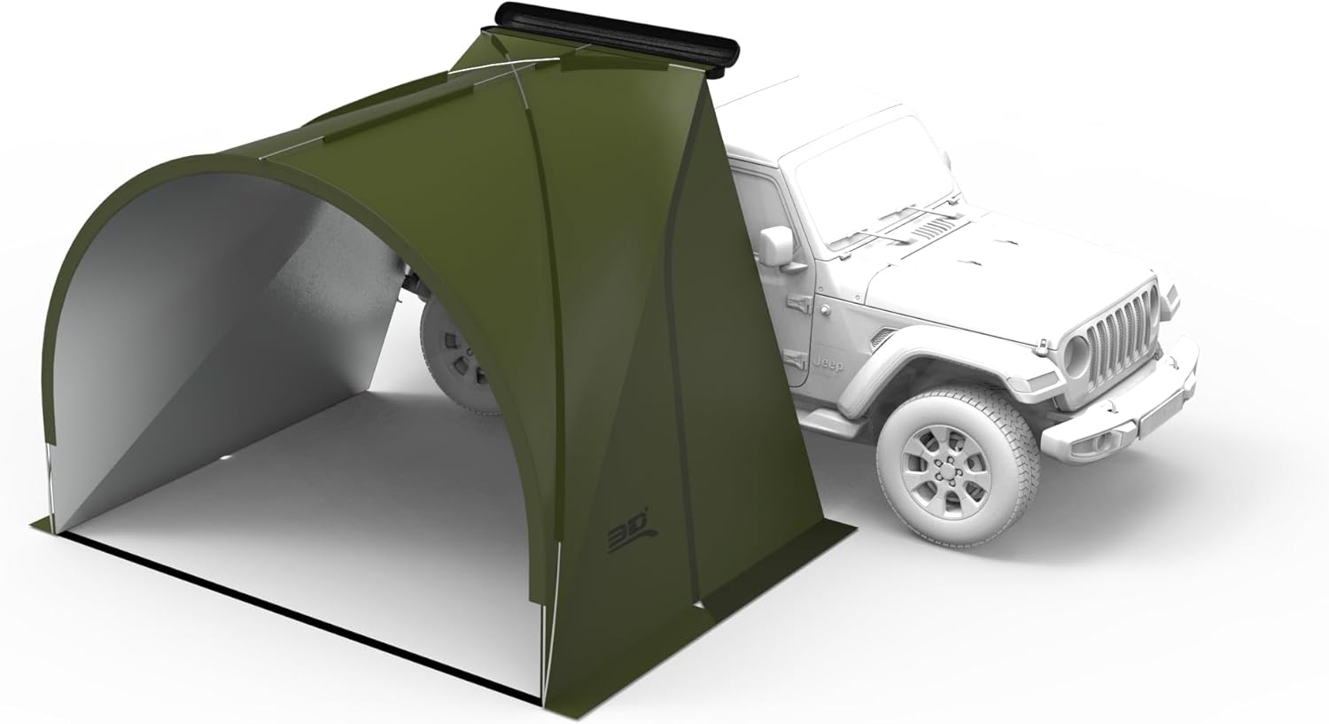 3D Modular Car Side Awning Tent (Army Green), Waterproof UPF50+, Wind Resistant Lightweight Dual-Mode Shelter with Aluminum Frame, Easy to Set up for Outdoor Camping and Travel, SUV, Truck, Van, RV