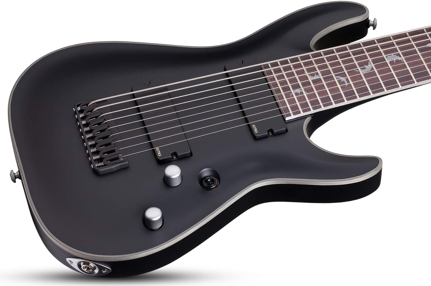 Schecter Damien Platinum 9-String Electric Guitar, Rosewood Fingerboard, Satin Black
