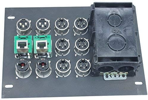 Recessed Stage Floor Box with 6 XLR Female, 2 XLR Male, 2 Ethernet, 2 TRS + Duplex AC (Floor Box)